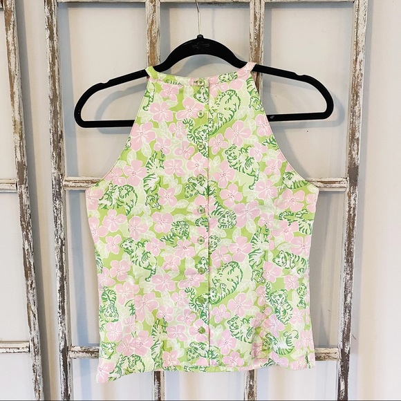 Vintage Lilly Pulitzer Tiger High Neck Tank Top - Picture 5 of 8